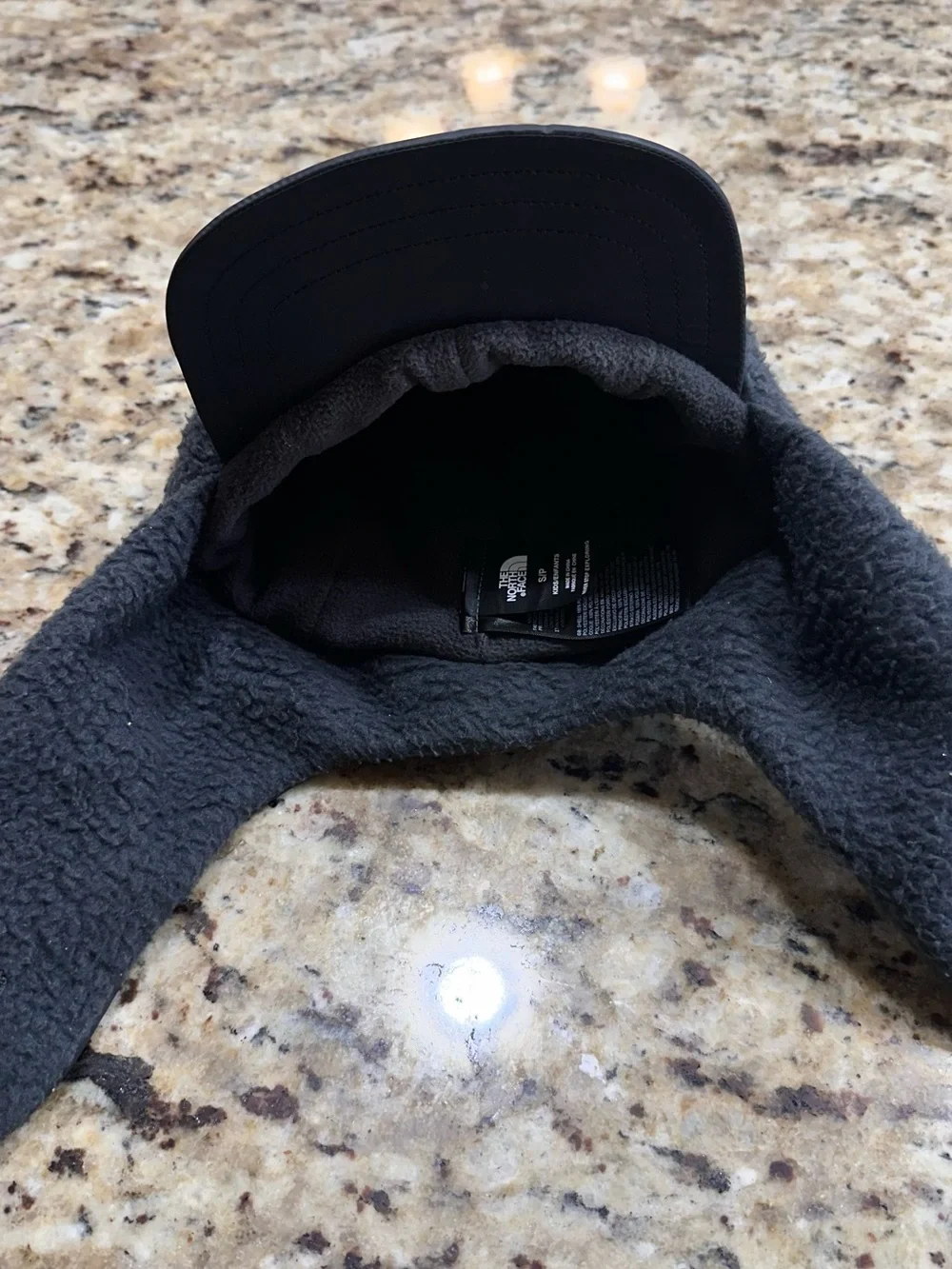 The North Face Gray Sherpa Fleece Shasta Trapper Hat  Kids size Small